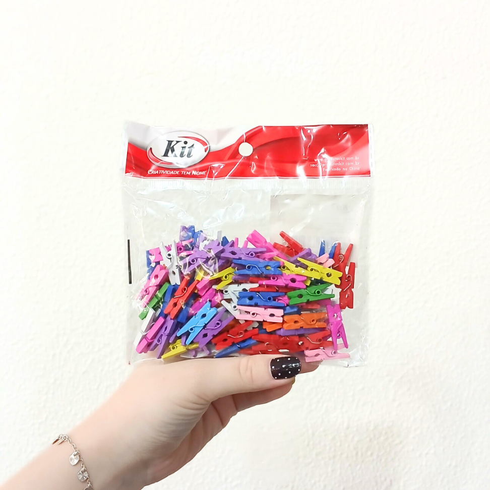 Mini Prendedor de Roupa Colorido 100 Unidades Kit - #3