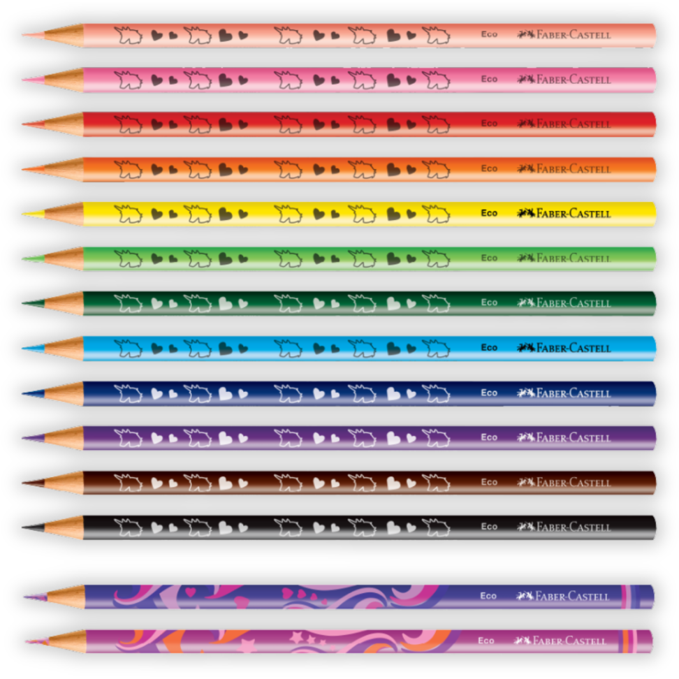Lápis de Cor Eco 12 Cores + 2 Multicoloridos Unicórnio Faber-Castell