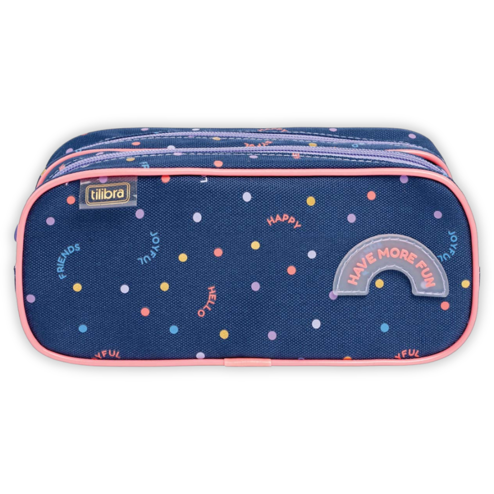 Estojo Duplo Azul Dots Académie Tilibra - #1