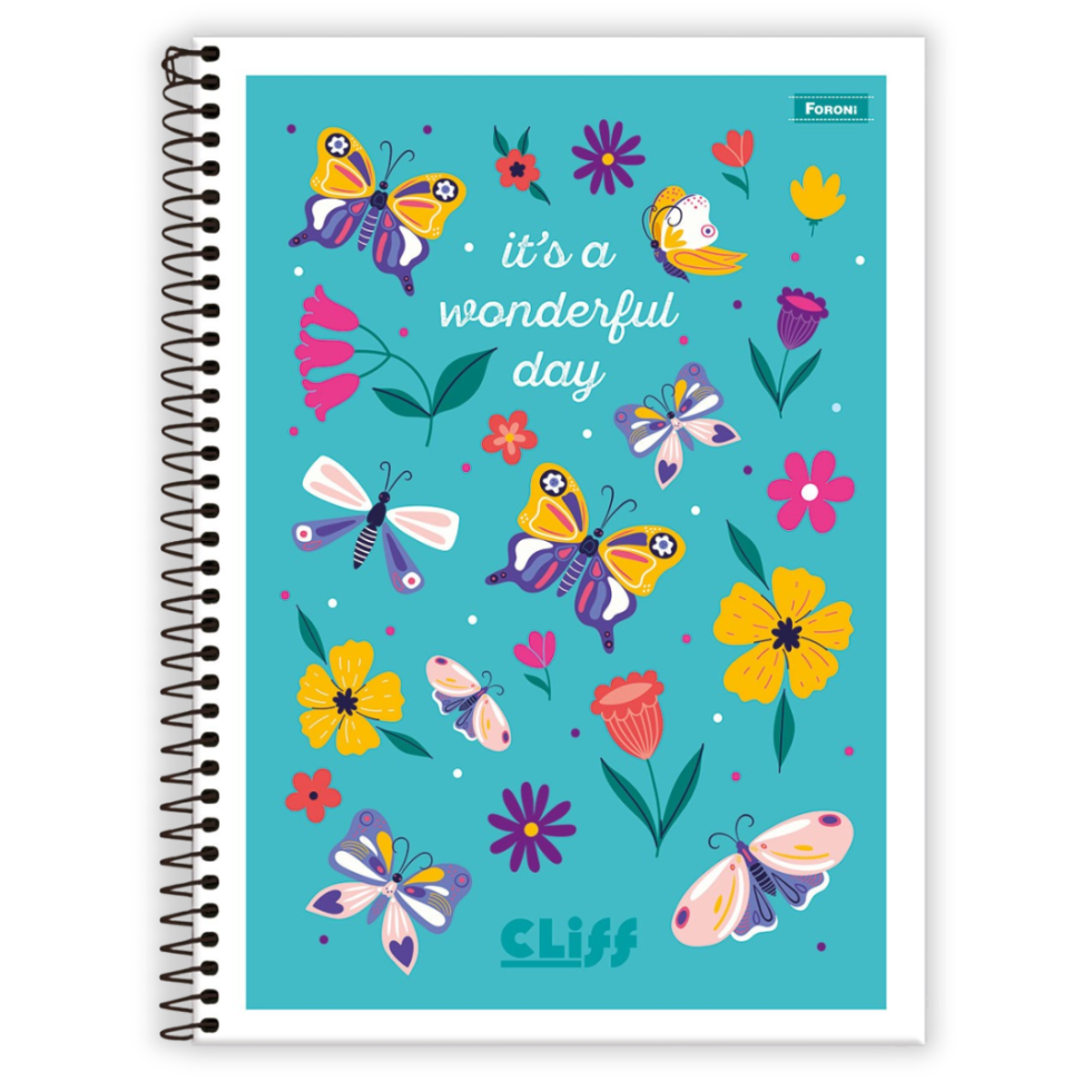 Caderno com Espiral Capa Flexível Universitário Cliff 1 Matéria Foroni - #1