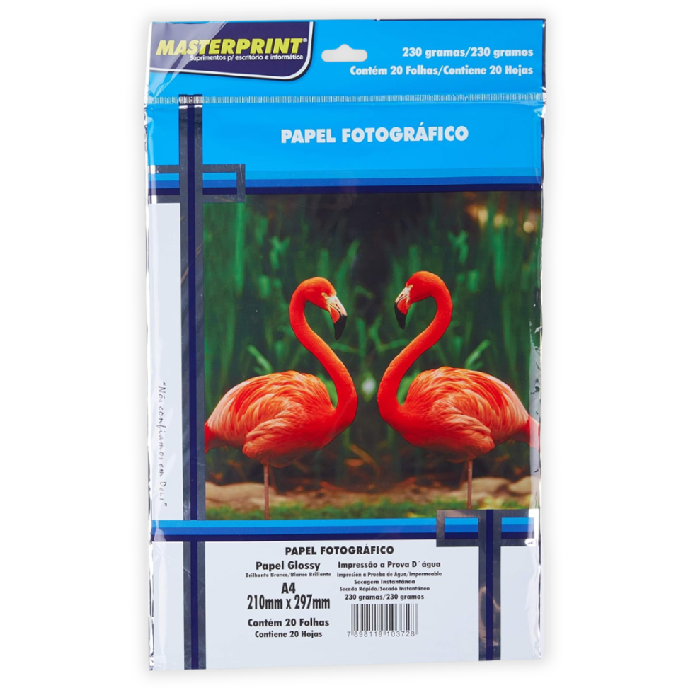 Papel Fotográfico Glossy Inkjet 230g 1 Folha Masterprint