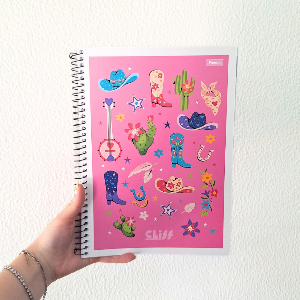Caderno com Espiral Capa Flexível Universitário Cliff 1 Matéria Foroni - #1