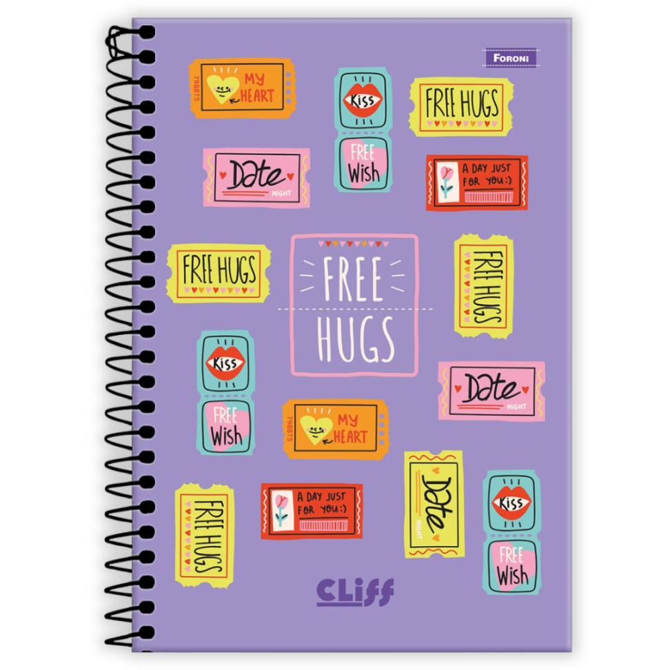 Caderno com Espiral Pequeno 1/4 Cliff Feminino Foroni - #1