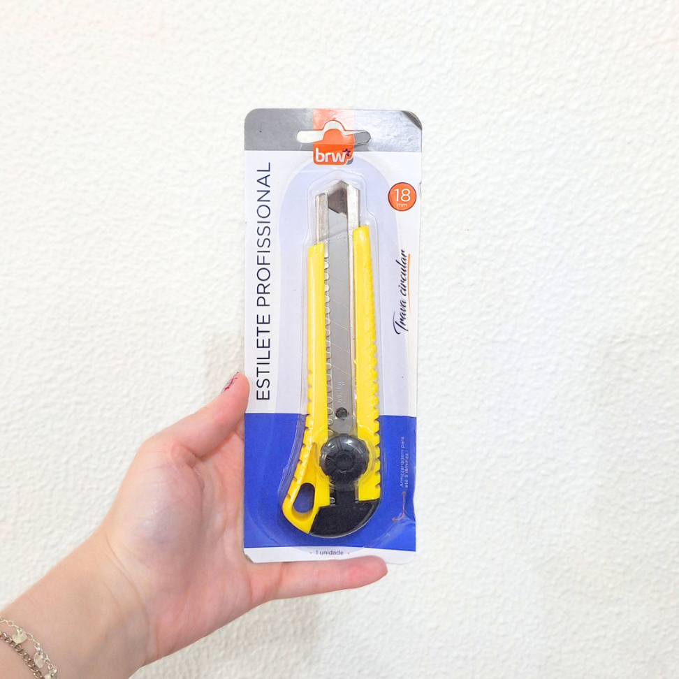 Estilete Profissional Largo Trava Circular BRW - #1