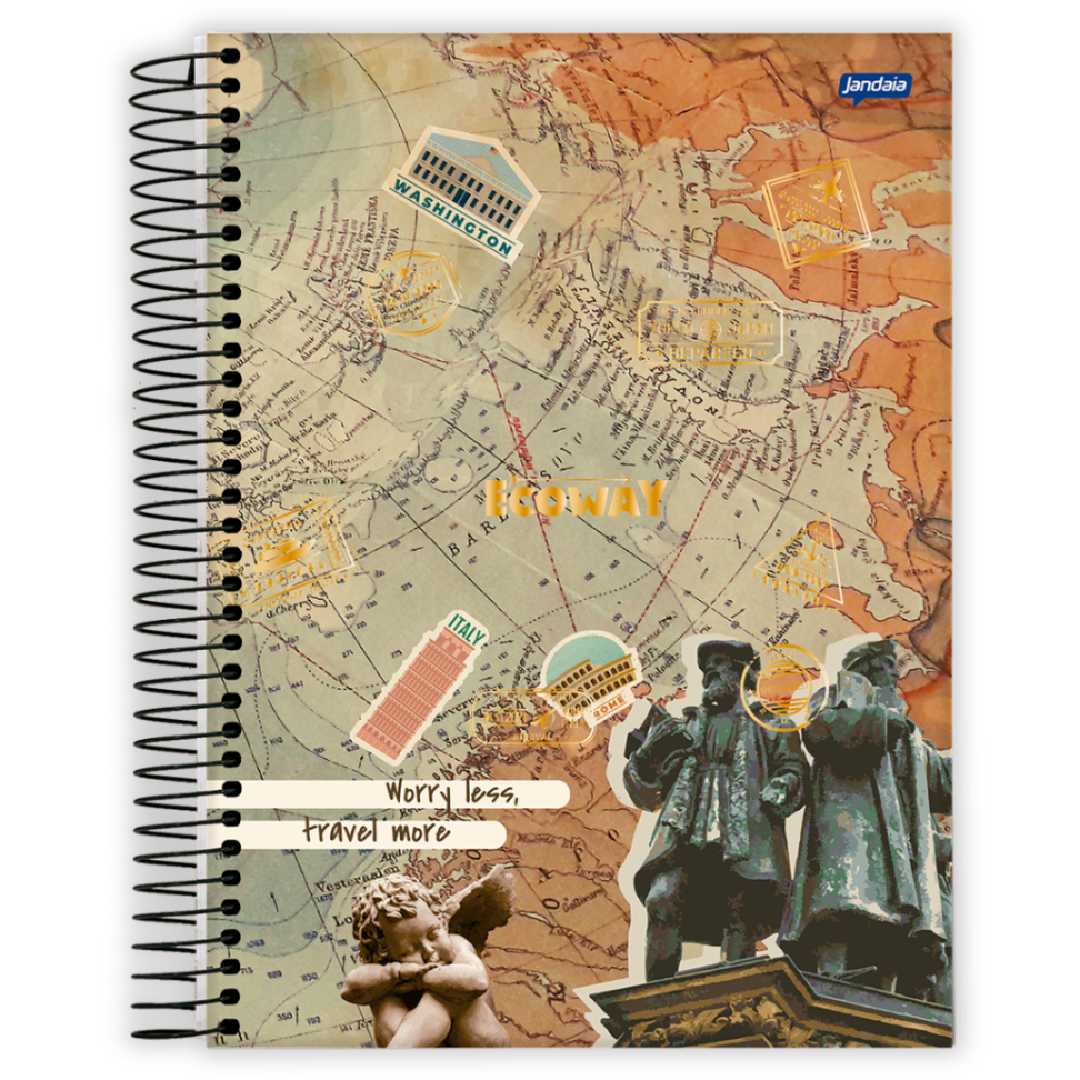 Caderno com Espiral Universitário Eco Way 1 Matéria Jandaia - #1