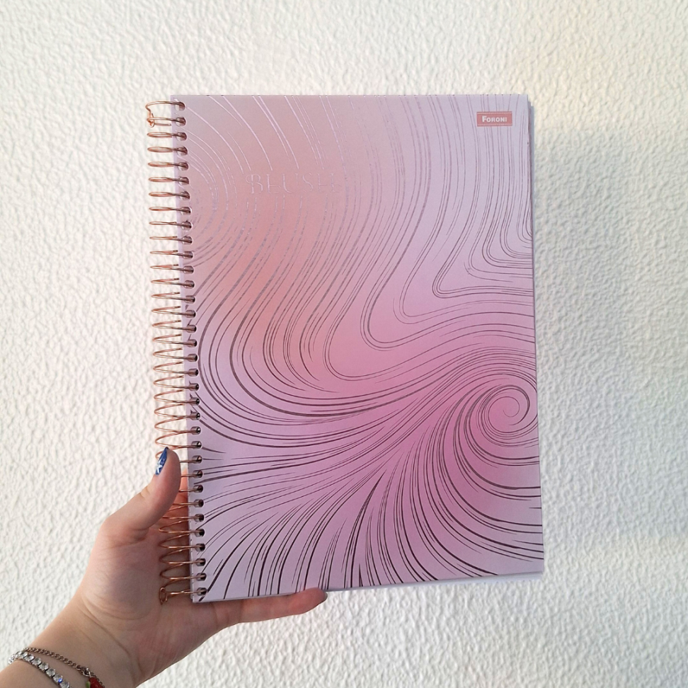 Caderno com Espiral Universitário Blush 10 Matérias Foroni - #10