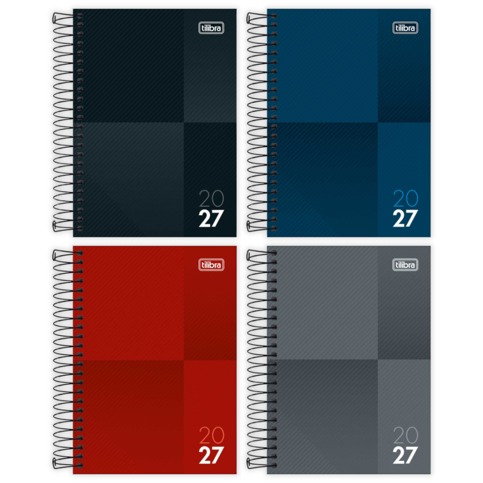 Agenda com Espiral Executiva Diária Pequena Zip B 2027 Tilibra