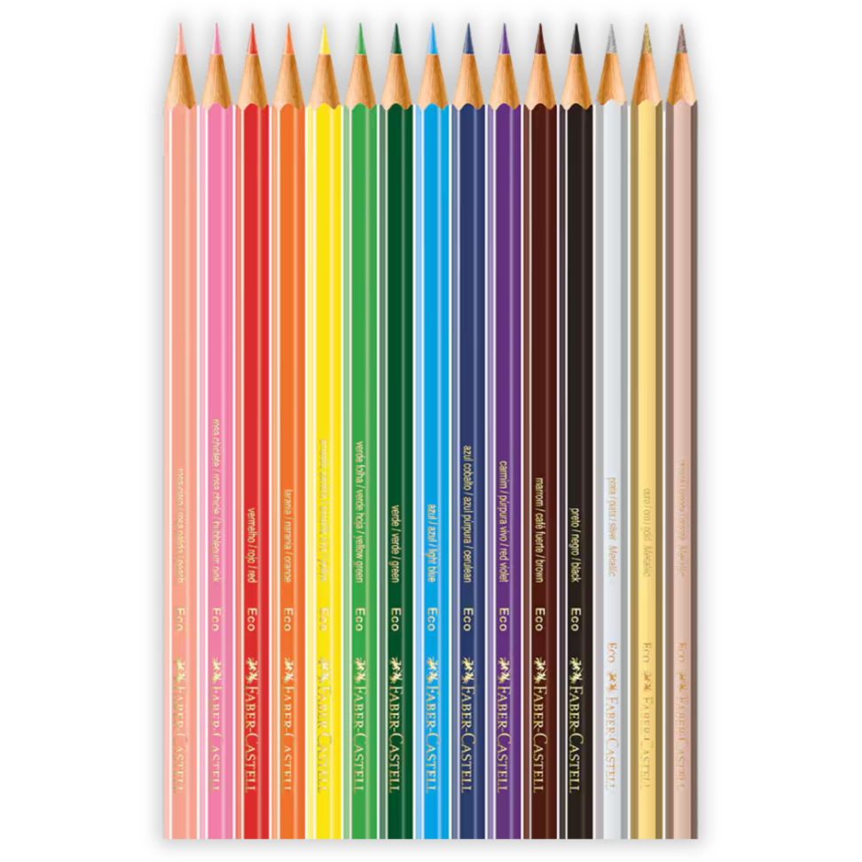 Lápis de Cor Eco 12 Cores + 3 Cores Metálicas Faber-Castell - #2