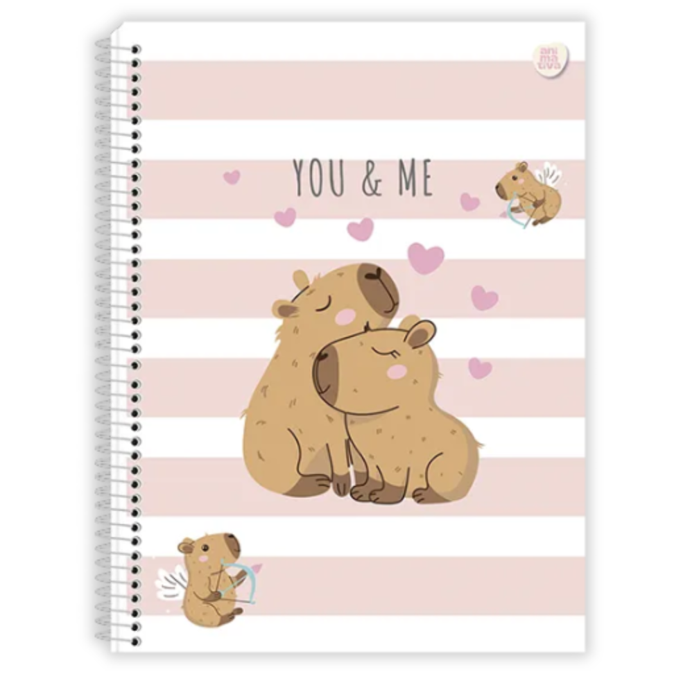 Caderno com Espiral Universitário Capycuties 1 Matéria Animativa - #1