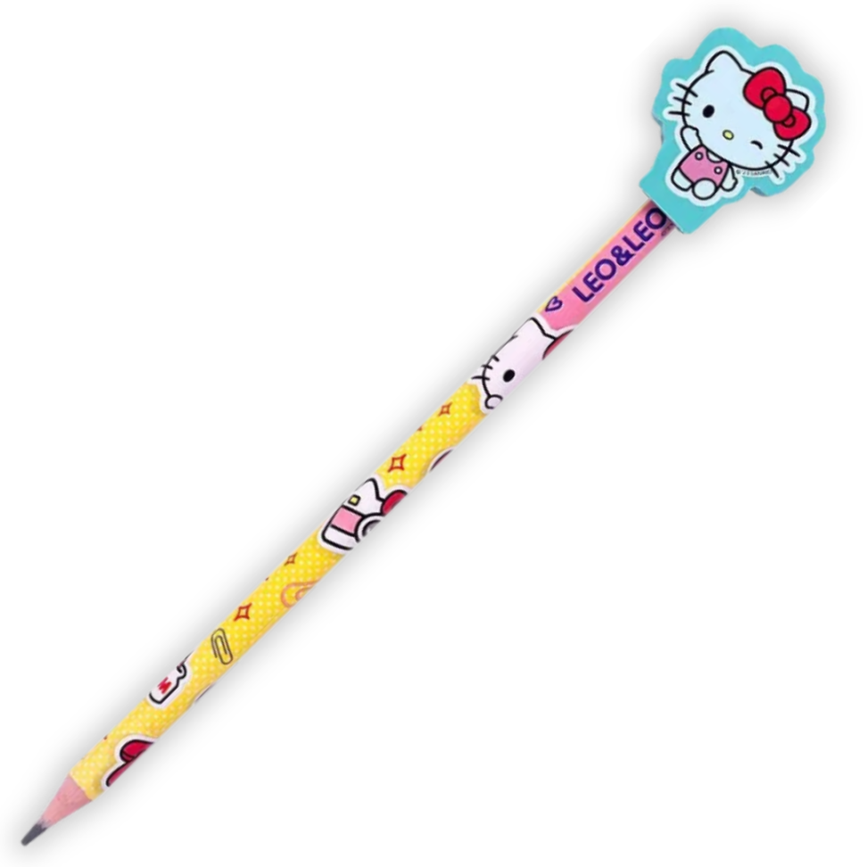 Lápis Grafite de Escrever com Borracha Ponteira Hello Kitty Leo e Leo - #4