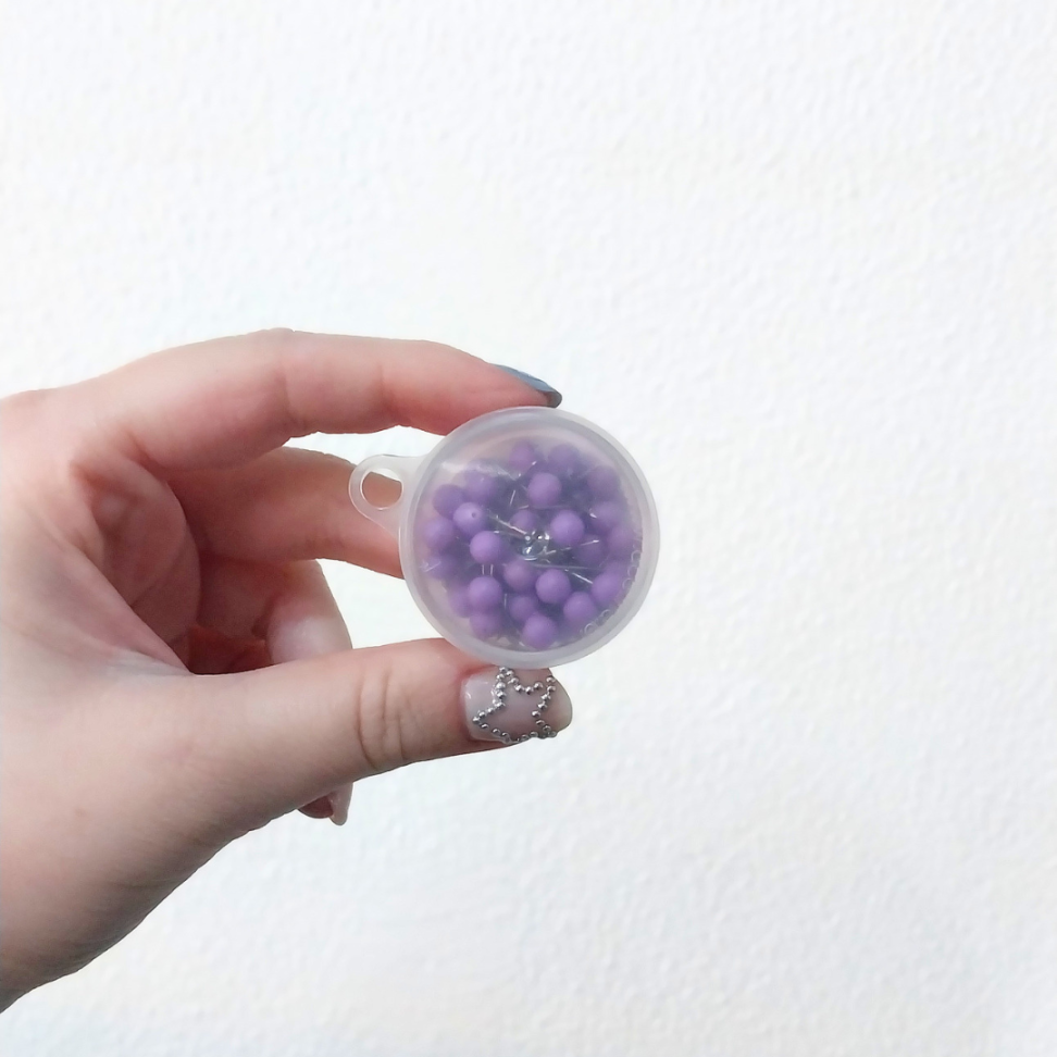Alfinete para Mapa Tipo Bola Lilás 5mm 50 Unidades ACC