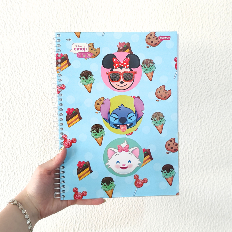 Caderno com Espiral Universitário Disney Emoji 1 Matéria Jandaia - #1
