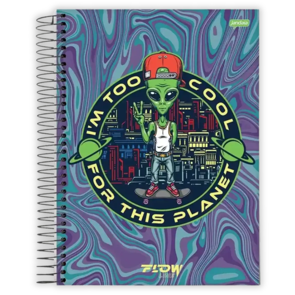 Caderno com Espiral Universitário Flow Line 1 Matéria Jandaia - #1