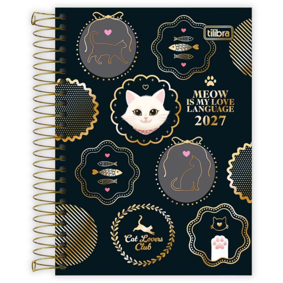 Agenda com Espiral Diária Mini Purrfect Cats 2027 Tilibra - #4