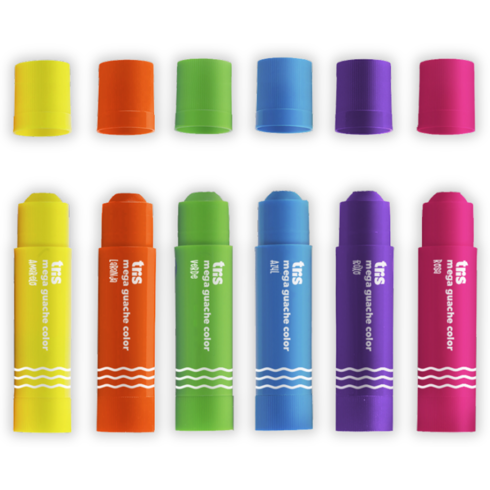 Tinta Guache em Bastão 6 Cores Neon Mega Tris - #3