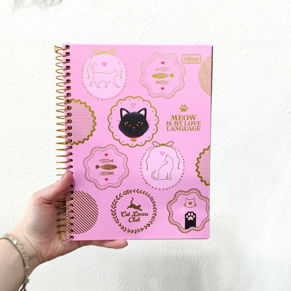 Caderno com Espiral Colegial 10 Matérias Purrfect Cats Tilibra - #1