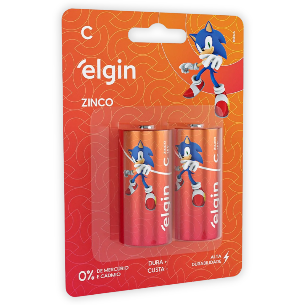 Pilhas de Zinco C 2 Unidades Sonic Elgin