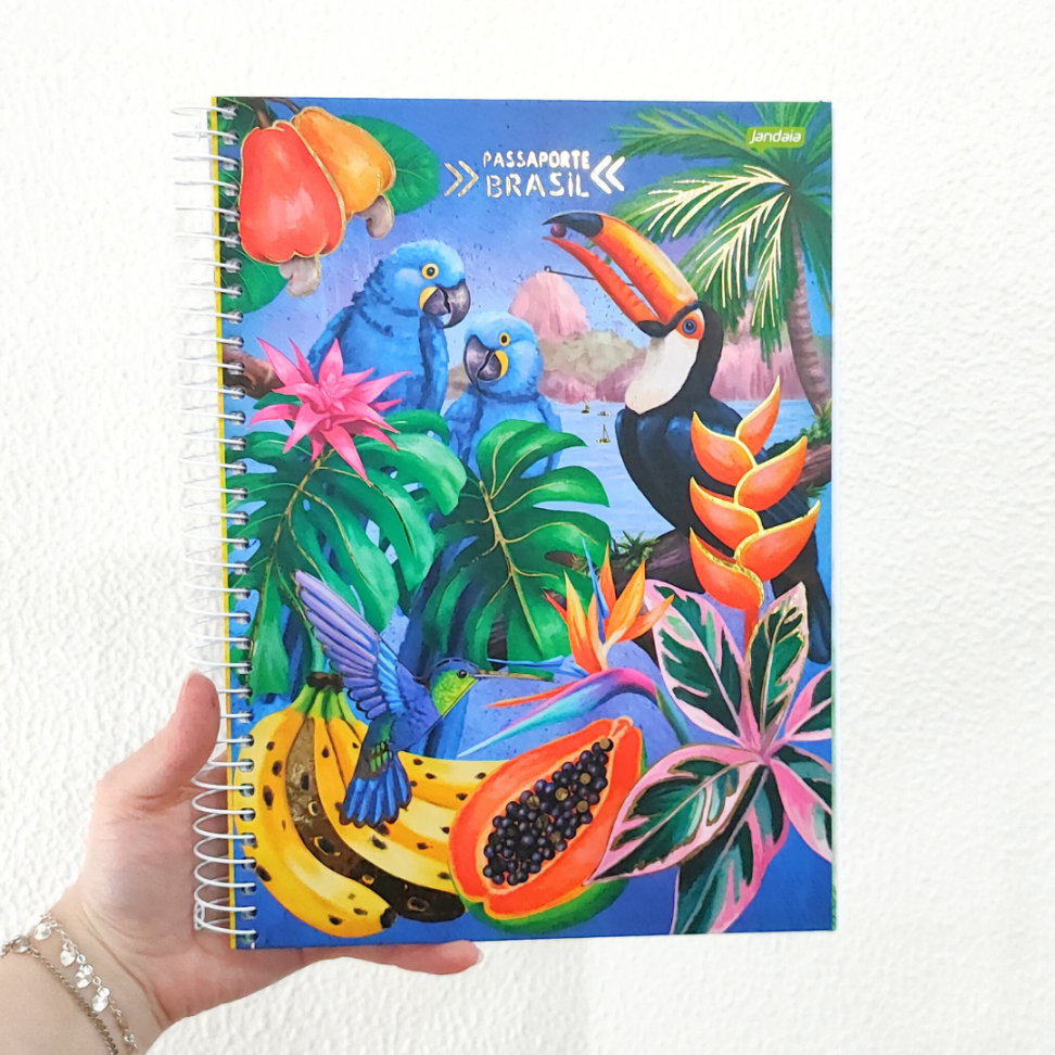 Caderno com Espiral Universitário Passaporte Brasil 10 Matérias Jandaia - #1