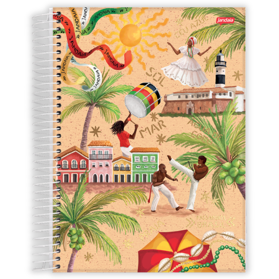 Caderno com Espiral Universitário Passaporte Brasil 1 Matéria Jandaia - #1