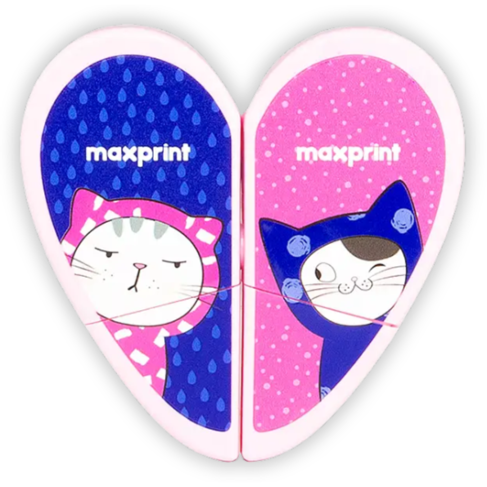 Fita Corretiva 2 em 1 Coração Gatinho 6m x 5mm Maxprint