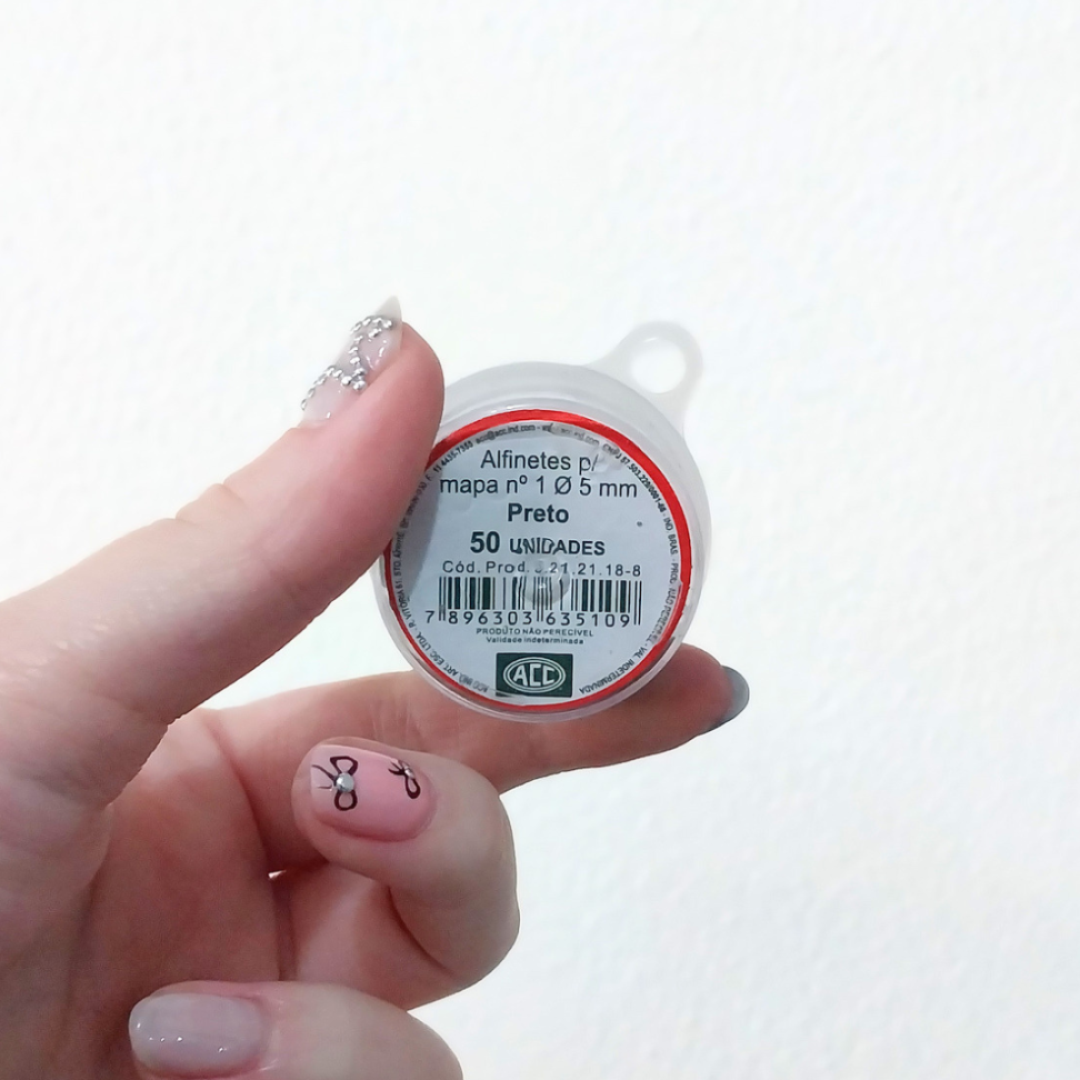 Alfinete para Mapa Tipo Bola Preto 5mm 50 Unidades ACC - #3