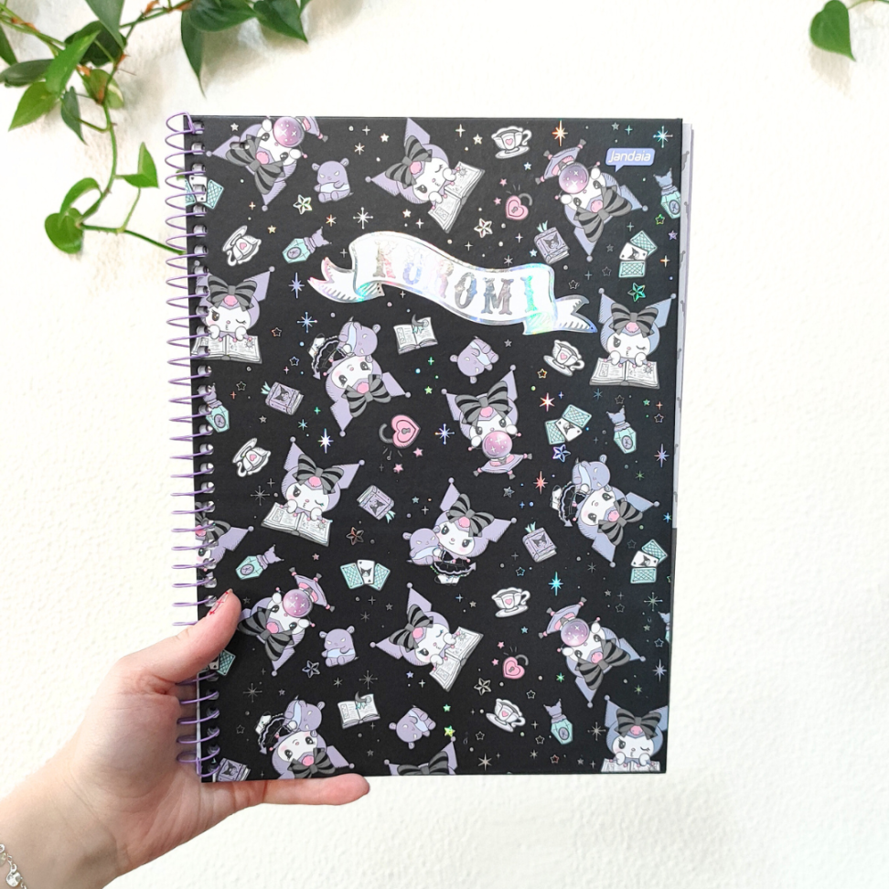 Caderno com Espiral Universitário Kuromi 1 Matéria Jandaia - #1