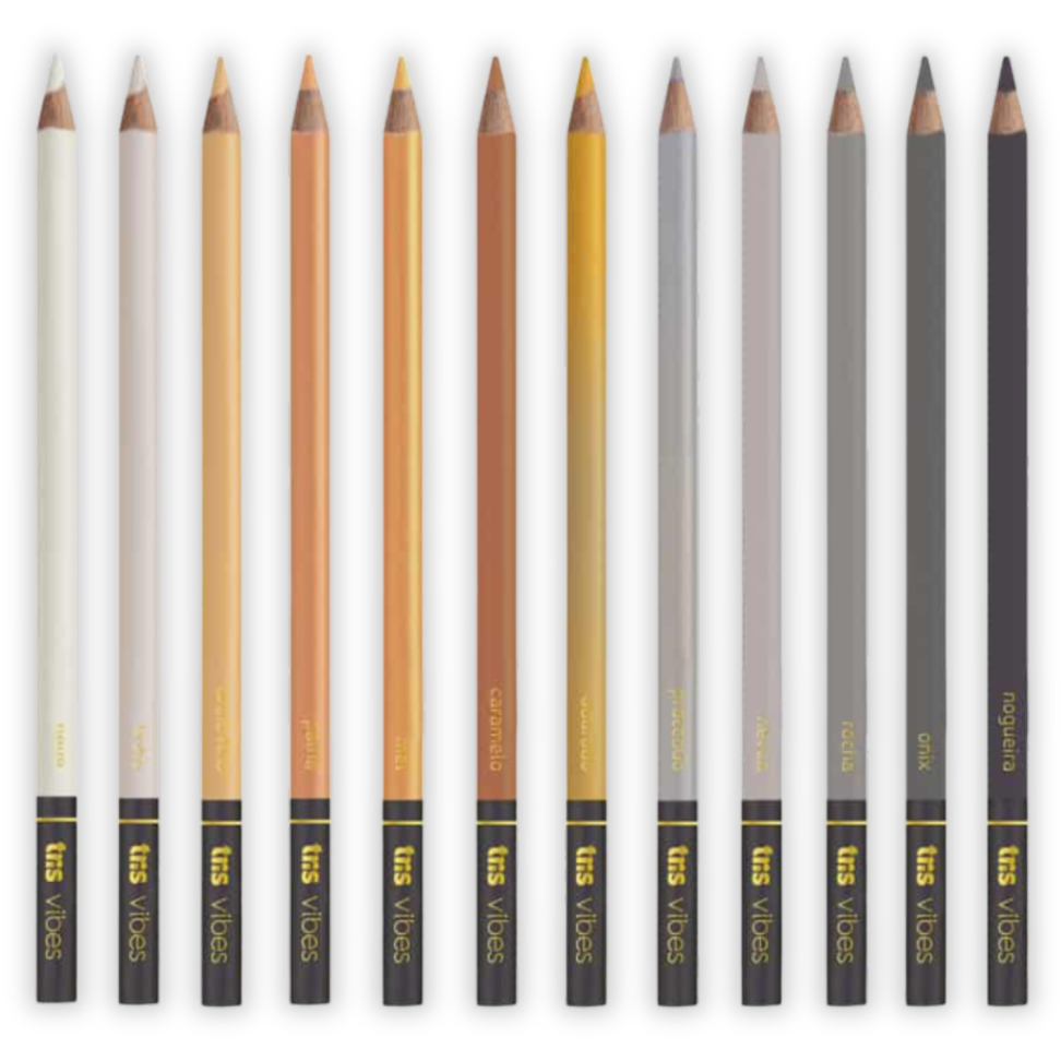 Lápis de Cor 12 Cores + 1 Lápis Grafite 6B Tons Escandinavos Vibes Tris - #2