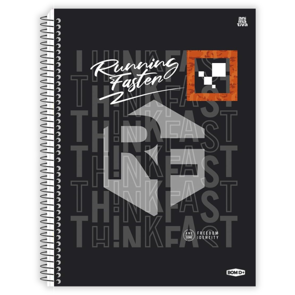 Caderno com Espiral Universitário Bom D+ Masculino 1 Matéria Animativa - #5