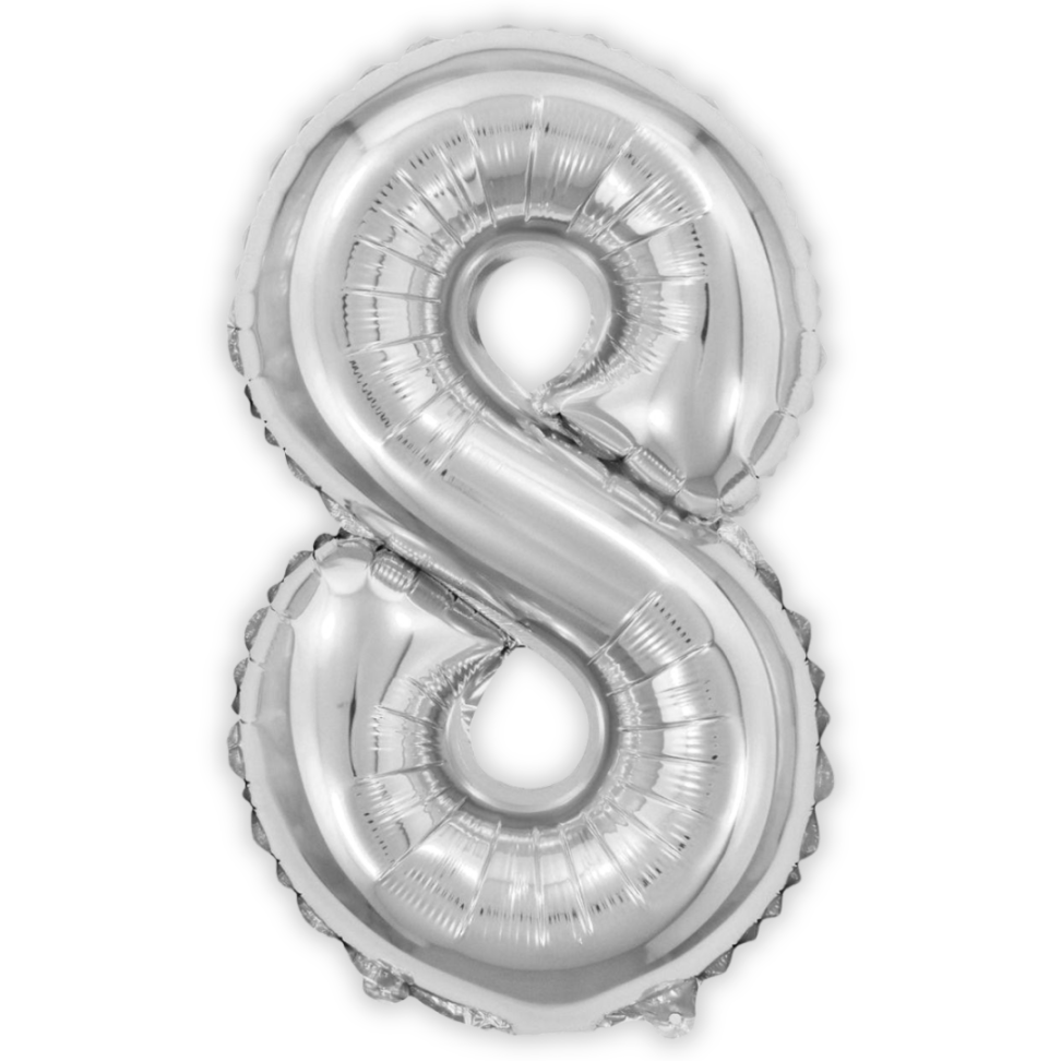 Balão Metalizado 40cm Número 8 Make+ - #3