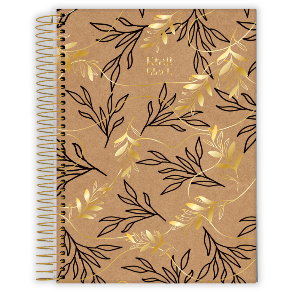 Caderno com Espiral Universitário Kraft Black 10 Matérias Jandaia - #1