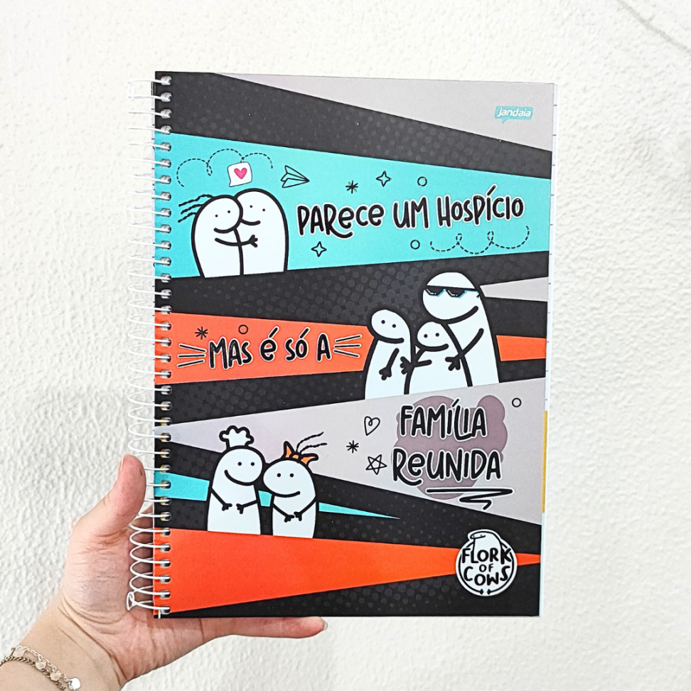 Caderno com Espiral Universitário Flork of Cows 10 Matérias Jandaia - #1