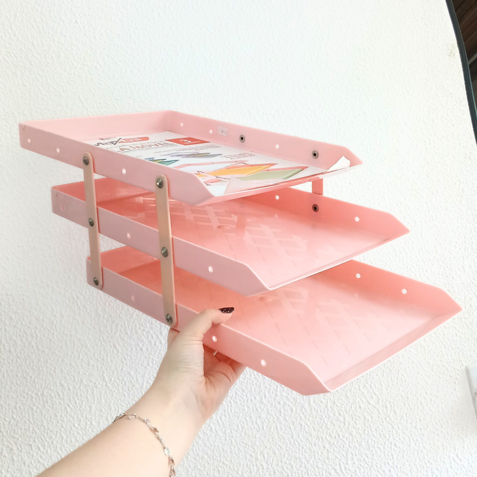 Caixa de Correspondência Tripla Móvel Rosa Pastel Maxcril - #3