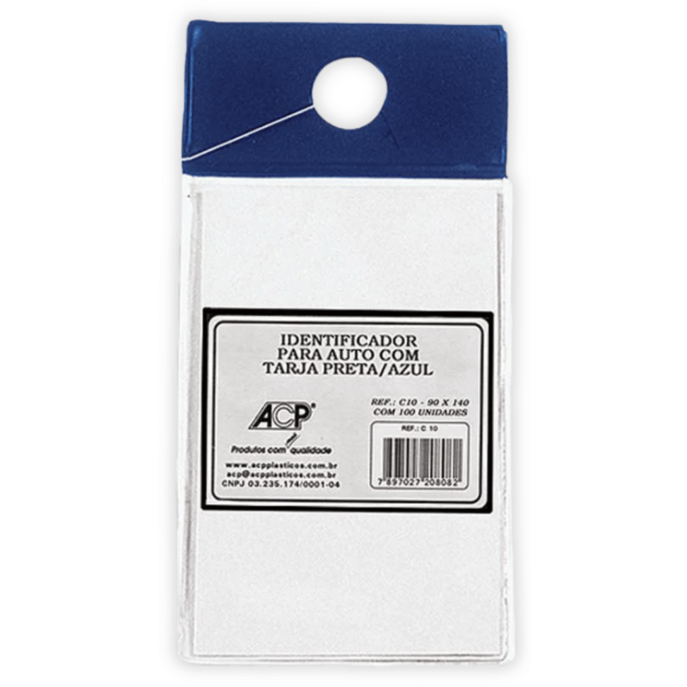 Proteção Identificador para Crachá Tarja Azul C-10/A 90mm x 140mm ACP