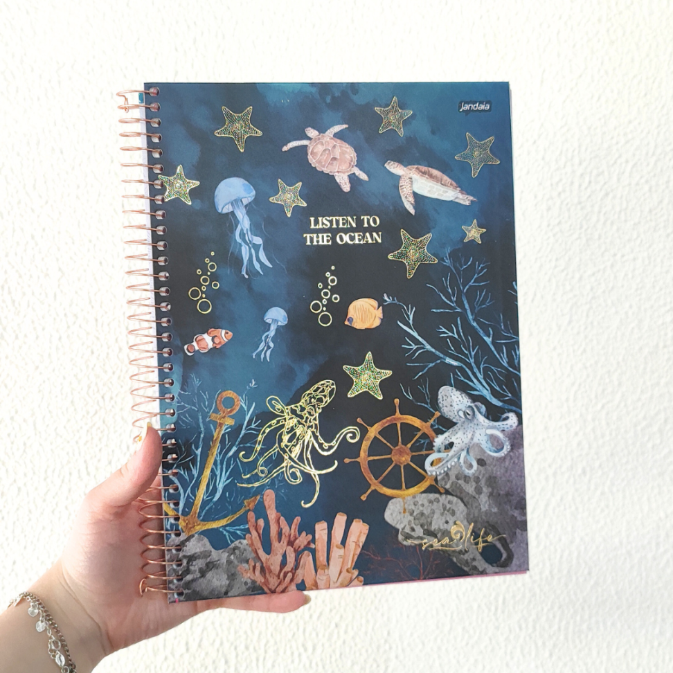 Caderno com Espiral Universitário Sea Life 10 Matérias Jandaia - #1