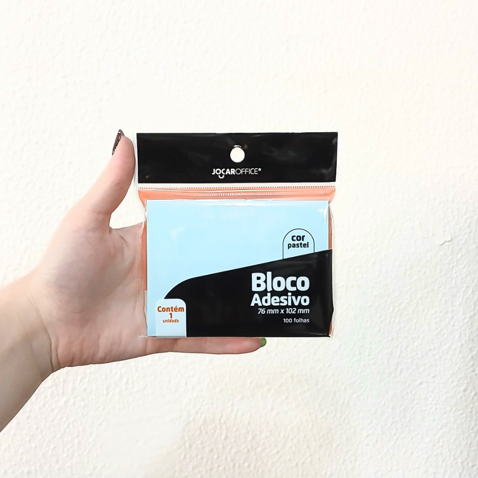 Bloco Adesivo 76mm x 102mm Azul Pastel Jocar Office - #3