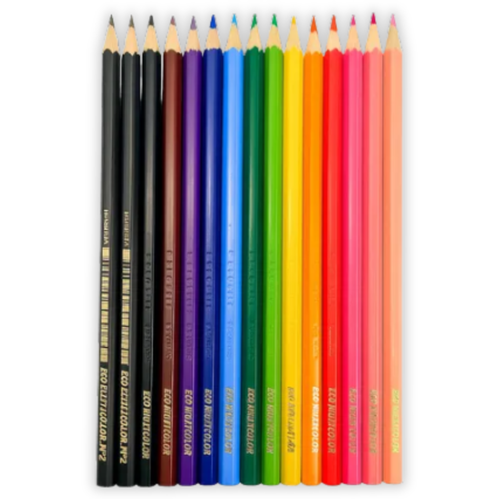 Lápis de Cor 12 Cores + 2 Lápis Grafite Multicolor - #1