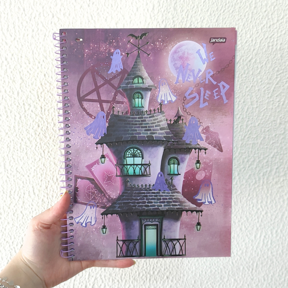 Caderno com Espiral Universitário Spooky Love 1 Matéria Jandaia - #1