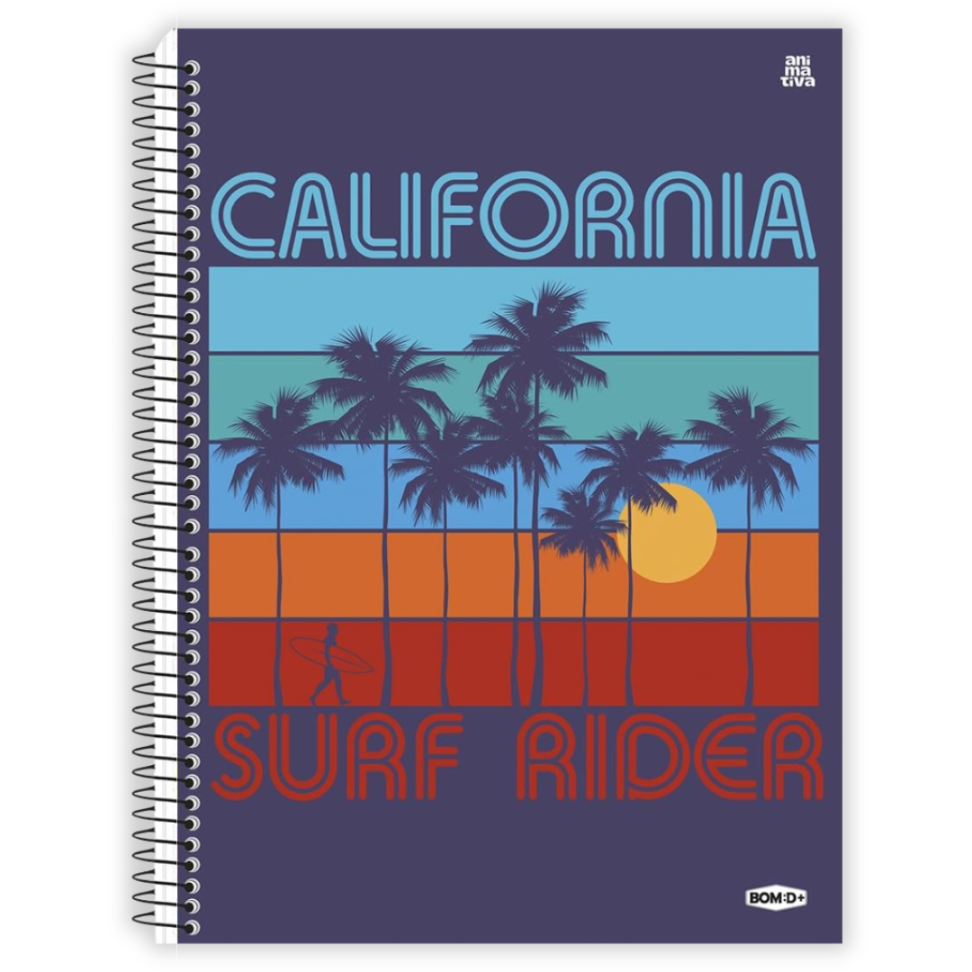 Caderno com Espiral Universitário Bom D+ Masculino 1 Matéria Animativa - #6