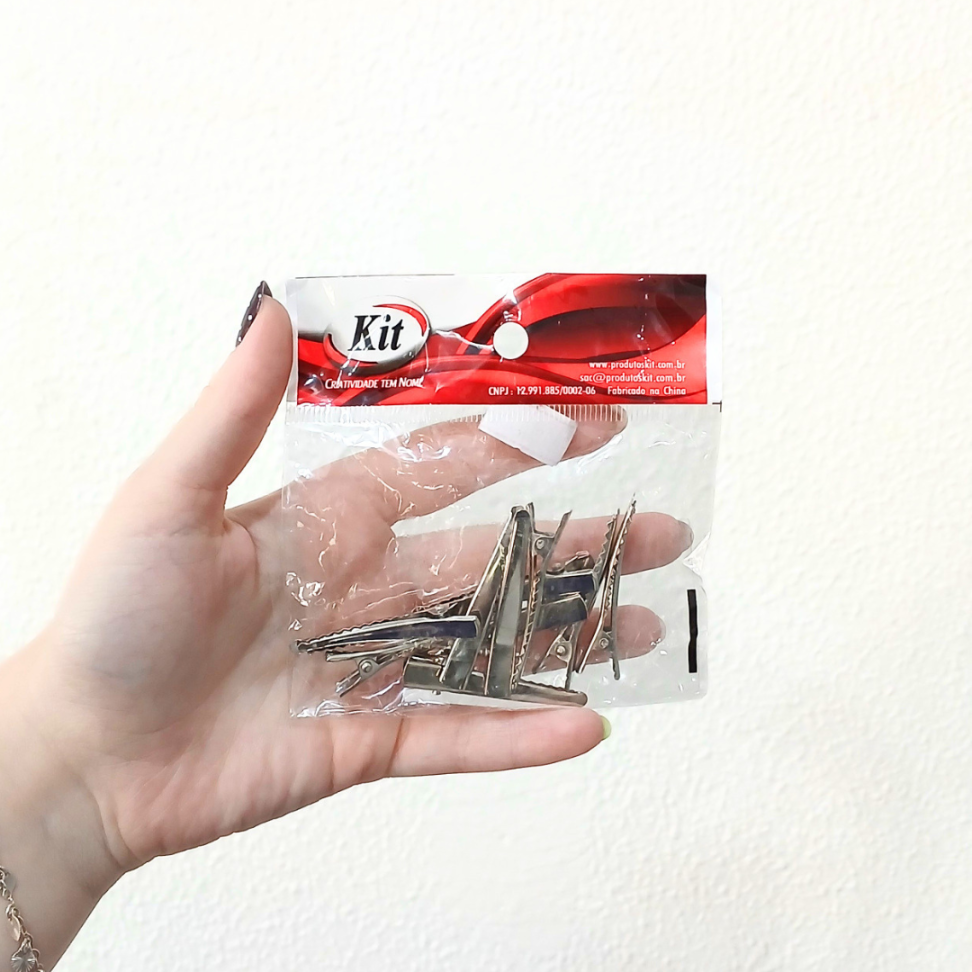 Presilha Bico de Pato Niquelada 10 Unidades Kit - #3