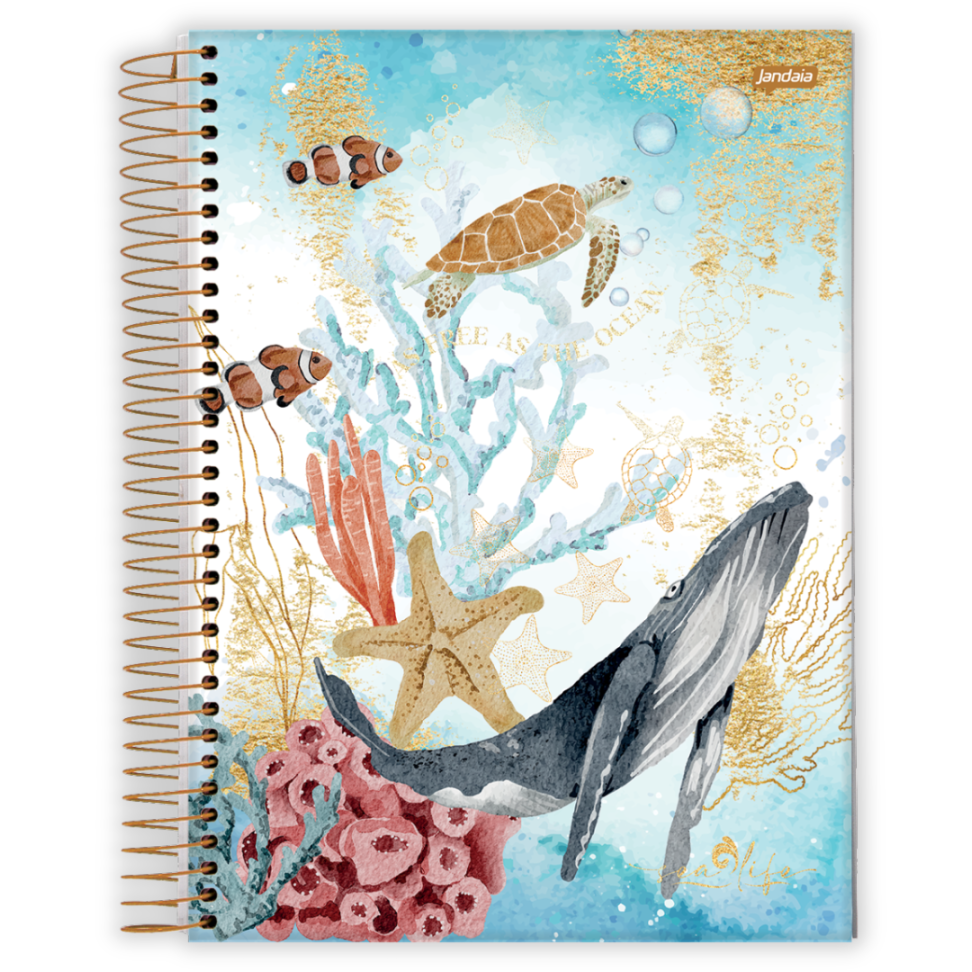 Caderno com Espiral Universitário Sea Life 10 Matérias Jandaia - #1