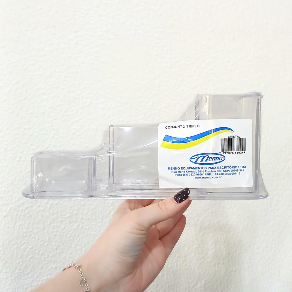 Porta Canetas Acrílico Triplo Menno - #4