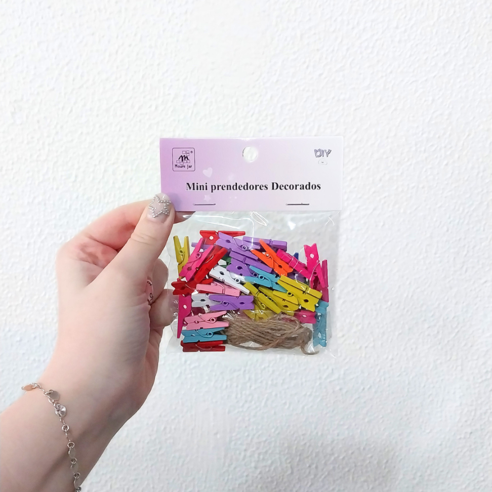 Mini Prendedor de Roupa Colorido 50 Unidades Moure Jar - #3