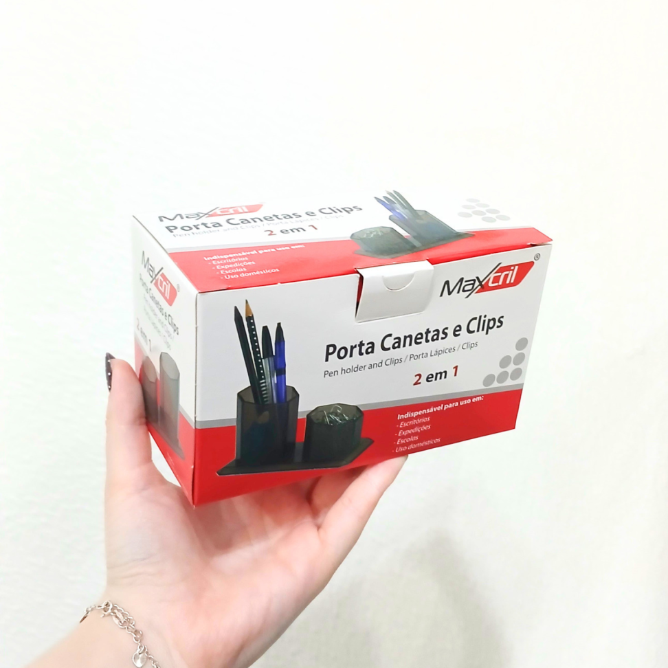 Porta Canetas Acrílico Duplo Fumê Maxcril - #3