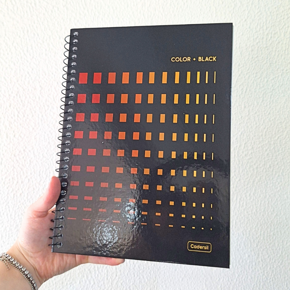 Caderno com Espiral Universitário Color + Black 1 Matéria Cadersil - #8