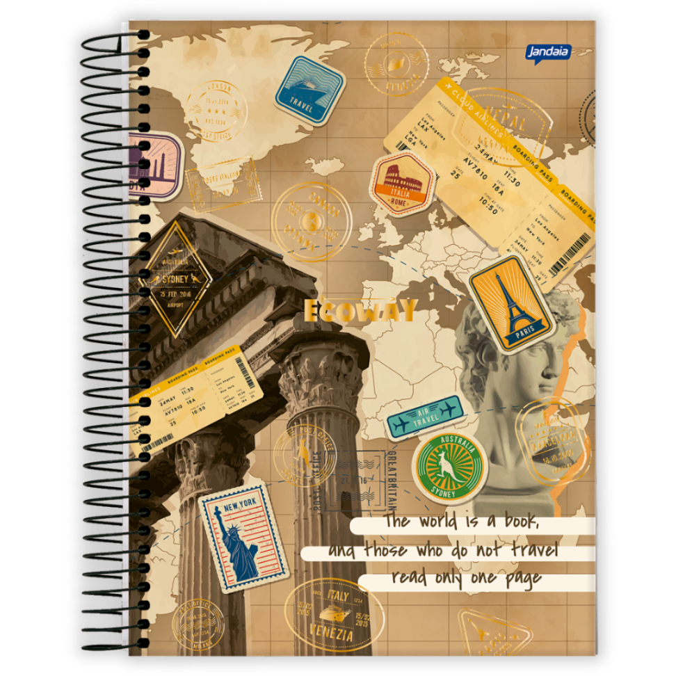 Caderno com Espiral Universitário Eco Way 1 Matéria Jandaia - #1