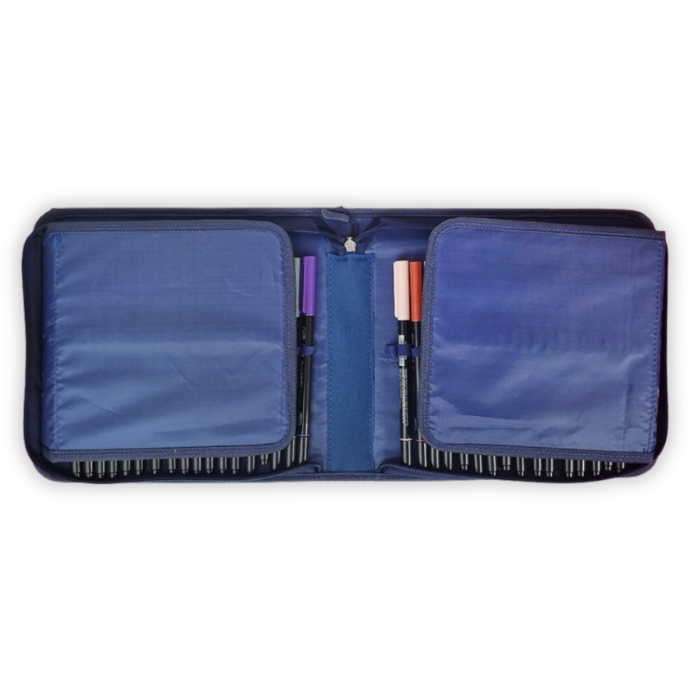 Estojo Pasta para 72 Pens Azul DAC