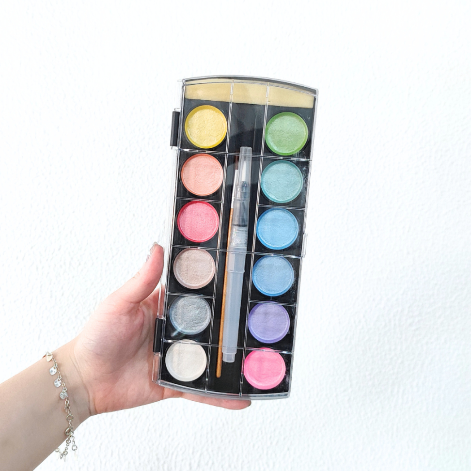 Aquarela Escolar Metálica 12 Cores + 2 Pinceis LeoArte - #5