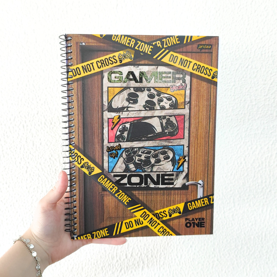 Caderno com Espiral Universitário Player One 1 Matéria Jandaia - #9