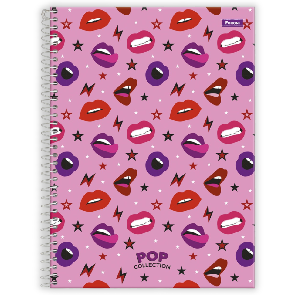 Caderno com Espiral Universitário Pop Collection 1 Matéria Foroni - #1