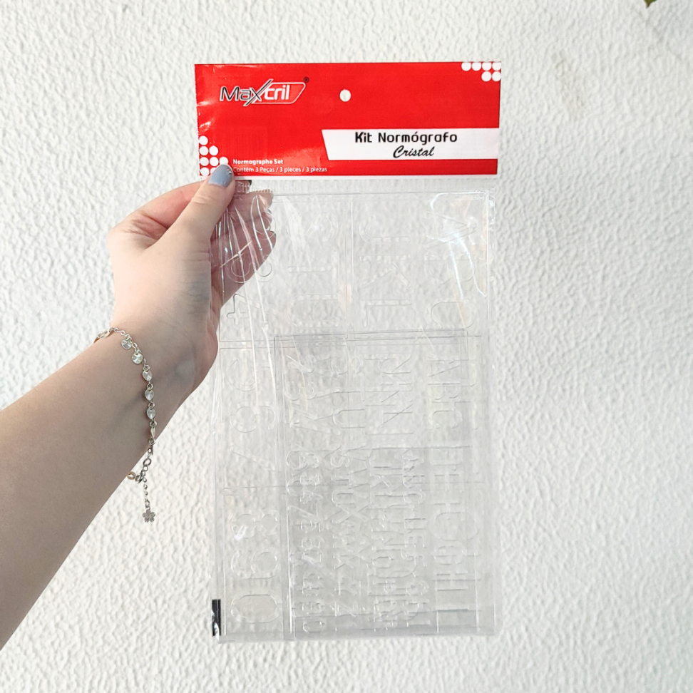 Kit Normógrafo Cristal 3 Peças Maxcril - #3